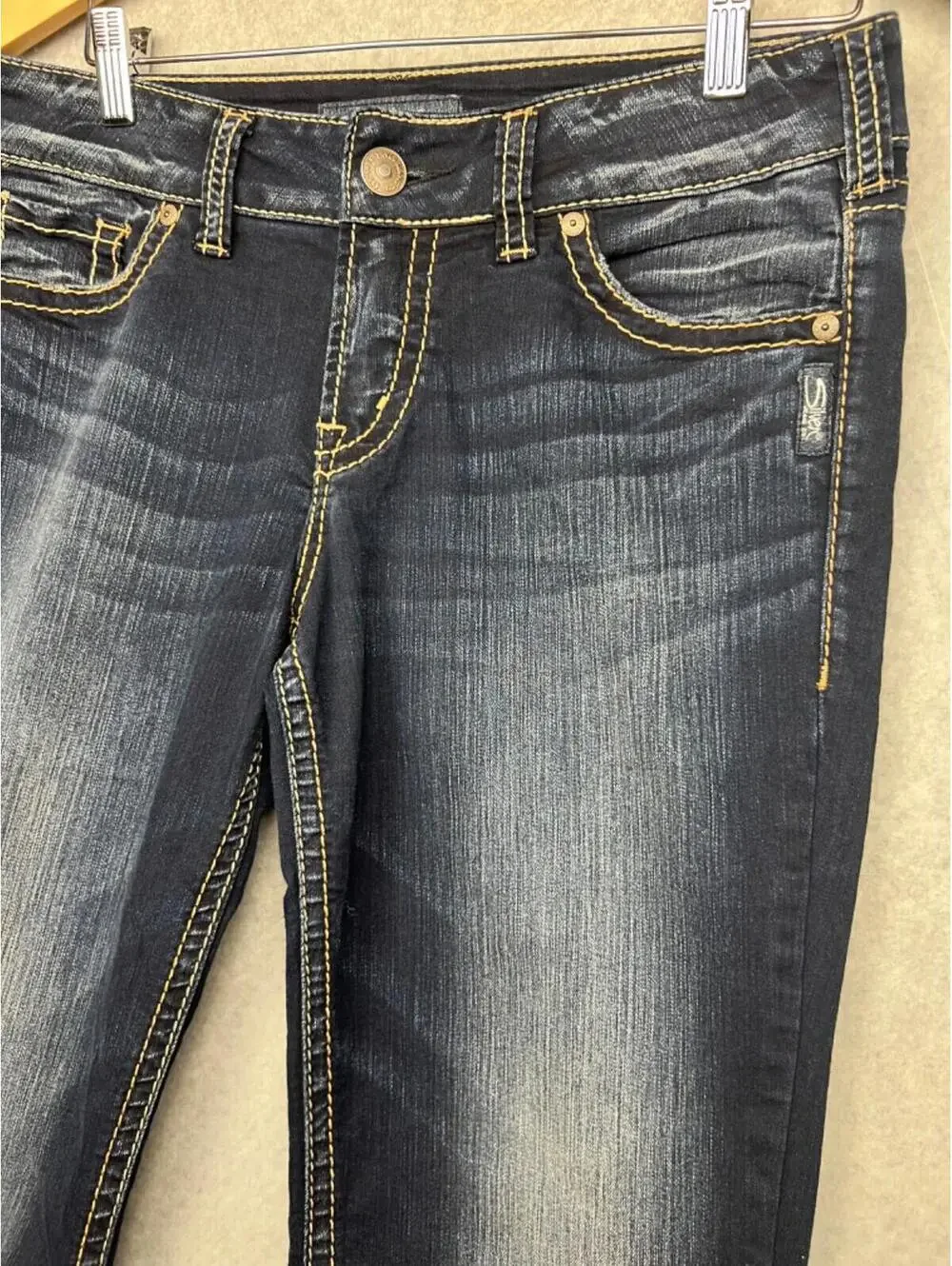 Silver Jeans Suki Super Stretch Mid Slim Boot Jeans W30 L33 Dark Wash Western